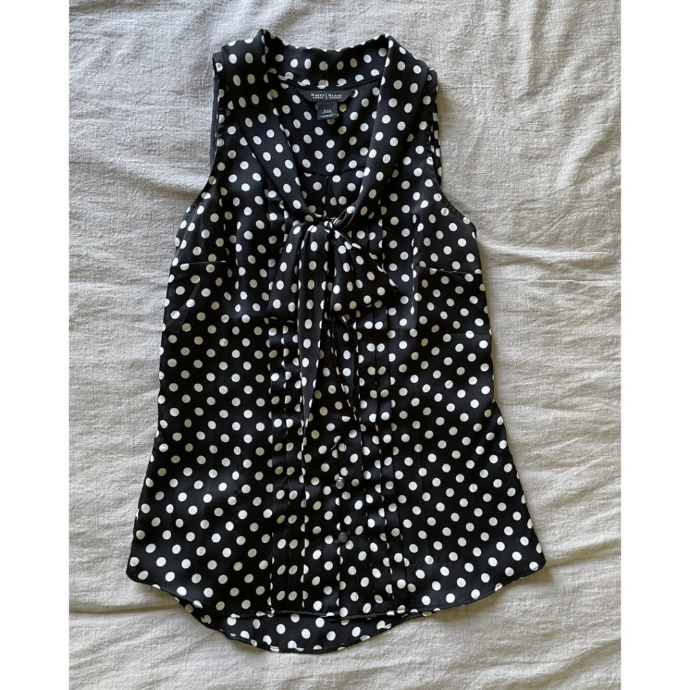 (BOGO) WHBM Polka Dot Pussybow Blouse
